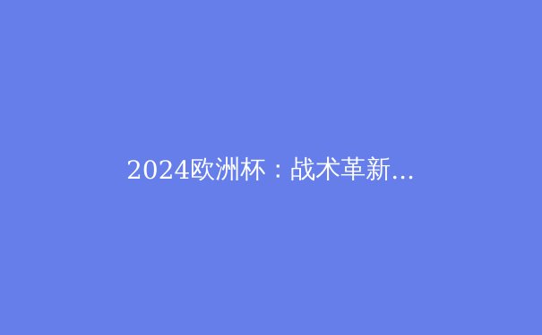 2024欧洲杯：战术革新与黑马崛起，足球新时代的启示 - 4