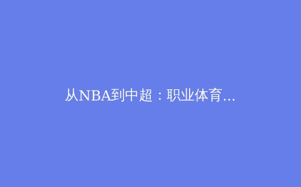 从NBA到中超：职业体育联赛商业模式的深度剖析与未来挑战 - 4